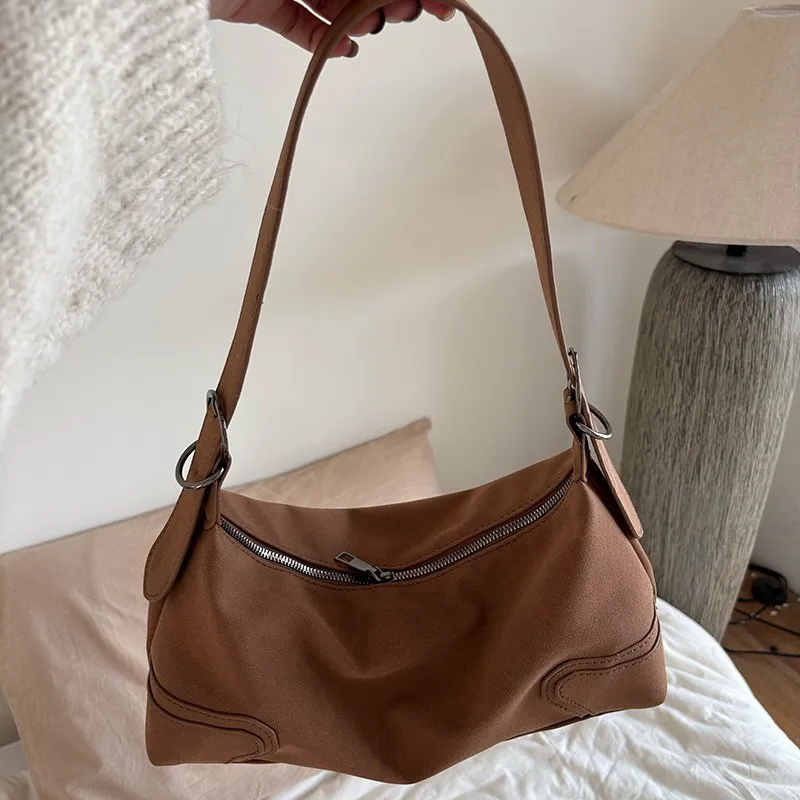 

Бархатная женская сумка через плечо, сумки на плечо в стиле ретро, мягкая кожаная матовая сумка подмышками, кошелек и сумки, дизайнерская сумка Bolsos Mujer