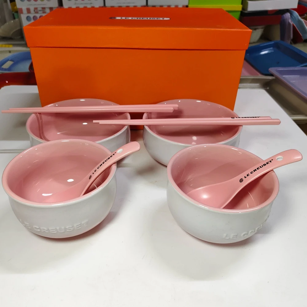 Brand Gradient Color Oval Plate Set Practical Floral Language Series Underglaze Color Iris Purple Plate Chopstick Spoon Set