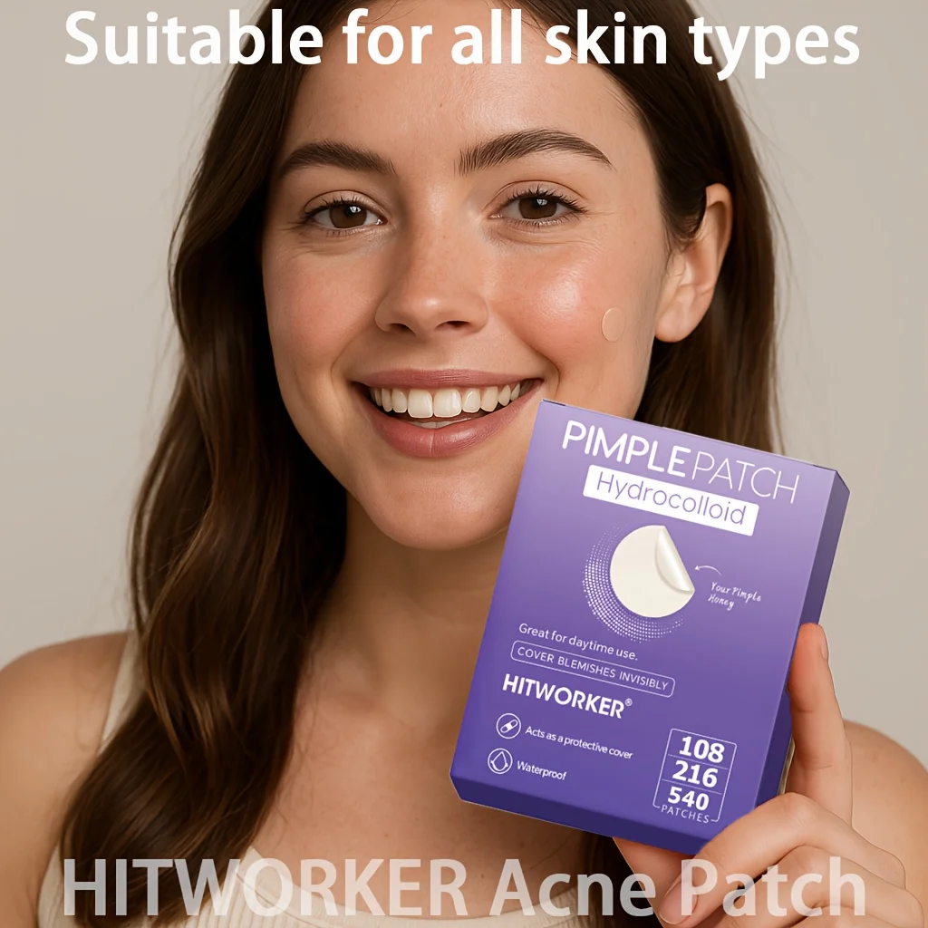 HITWORKER 540-Piece Acne Patches Hydrocolloid Round Acne Patches | Powerful Absorption of Acne Secretions, Gentle Cleansing and