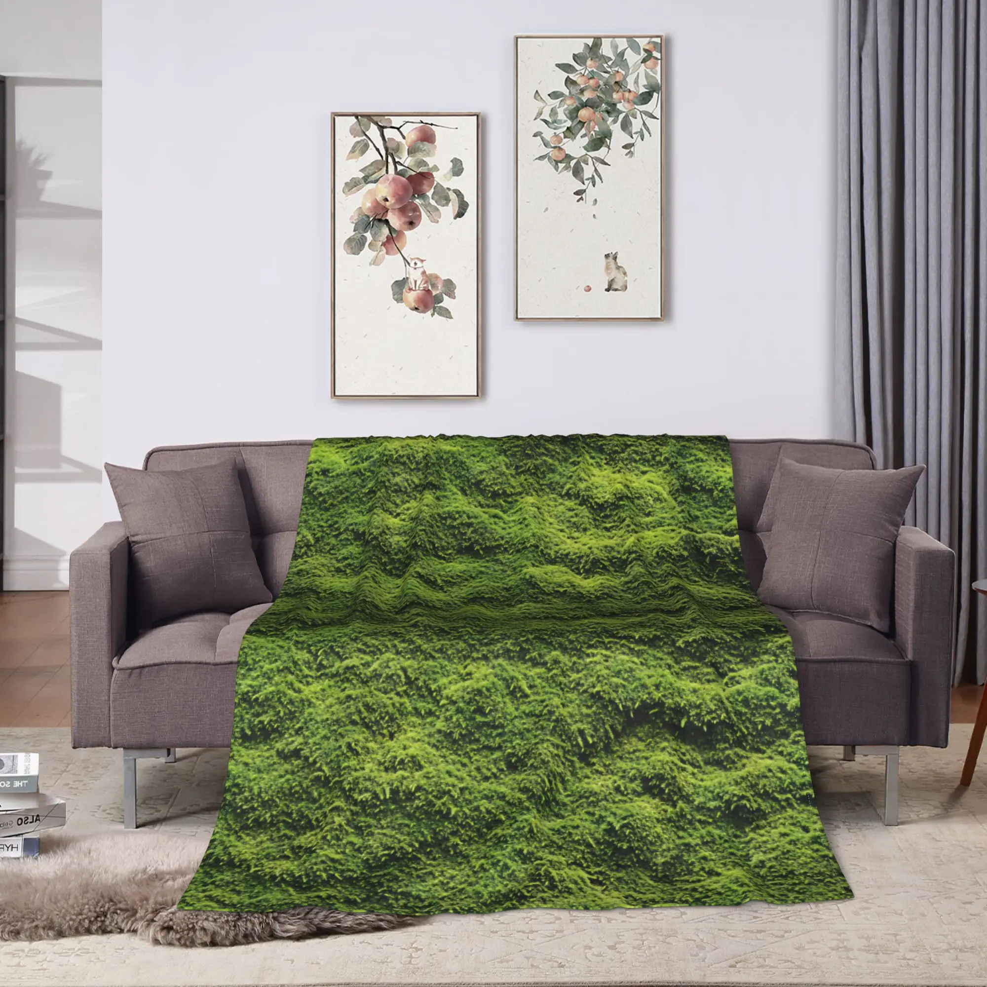 Grass Battlemat Grassland Land Greenery Blankets Quality Soft  Throw Blanket Autumn Camping Couch Bed Print Bedspread