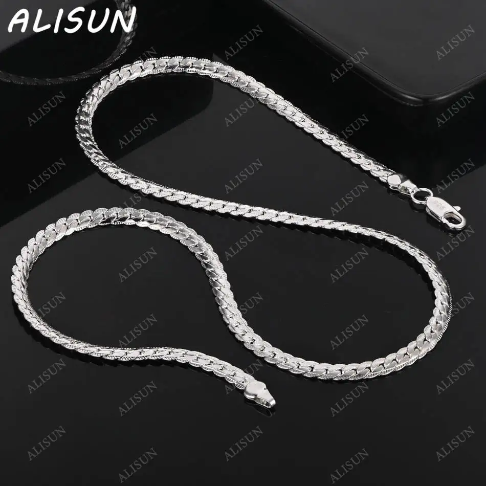 

ALISUN 925 Sterling Silver 40-60cm Design Chain Necklace For Women Men Charm Trend Birthday Gifts Fashion Party