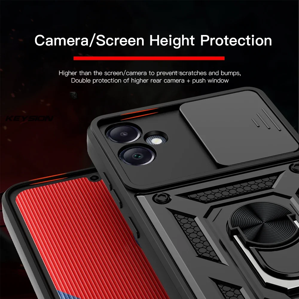 เคสสำหรับ Samsung Galaxy A05กรอบโทรศัพท์กันกระแทก, ฝาครอบแบบมีห่วงป้องกันสำหรับ A05ของซัมซุง A05S A54 A34เลนส์กล้องสไลด์