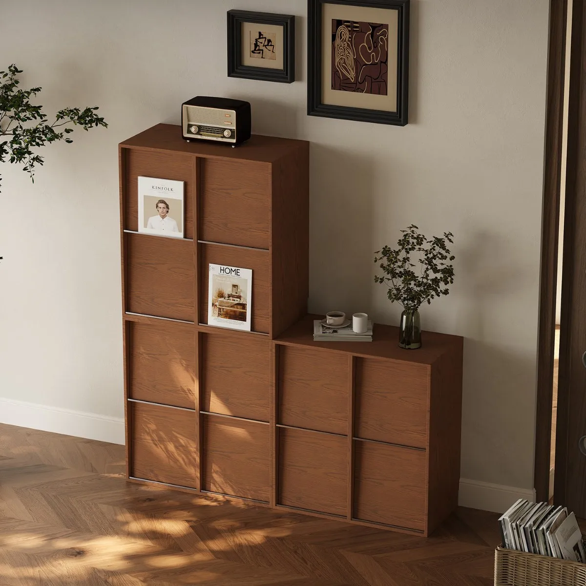 French medieval style floor-to-ceiling chest cabinet, living room against the wall module combination cabinet