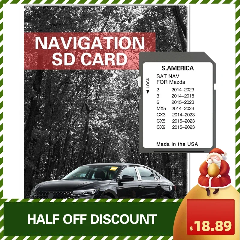 Navigation SD Card for Mazda 2/3/6/MX5/CX5/CX9 Vehicle 8GB South America Map Sat Nav Naving GPS Connect1 Update Software Version