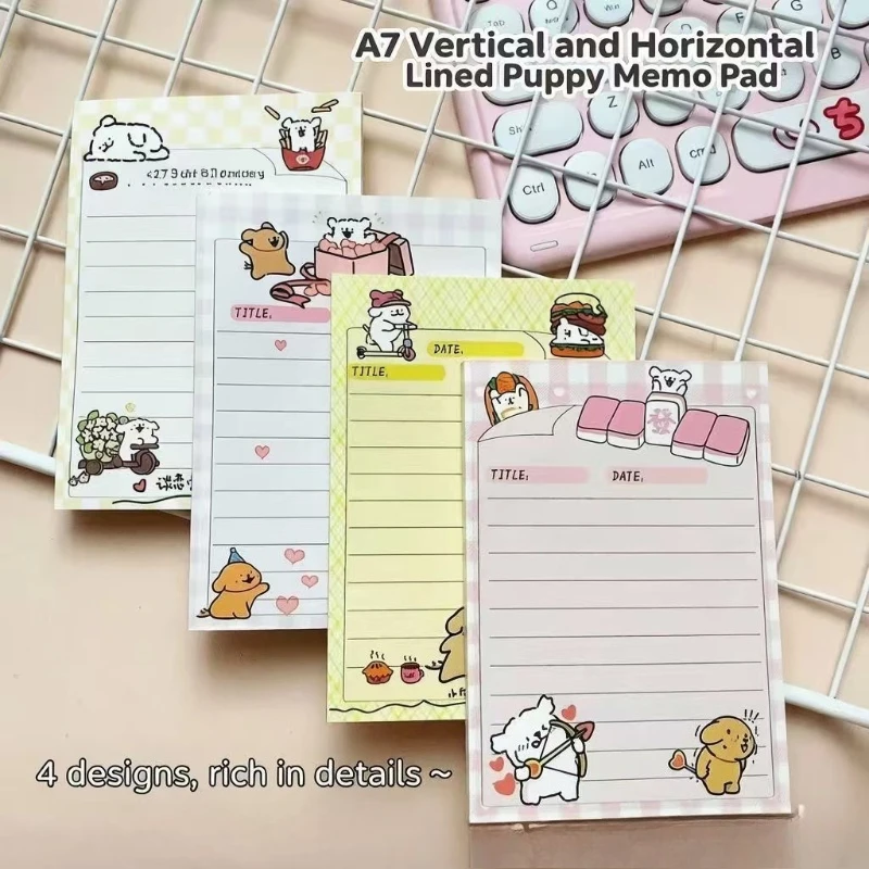 Office School Supplies A7 small sticky notes high value ins wind puppy cute girl heart account material paper sticky notepad