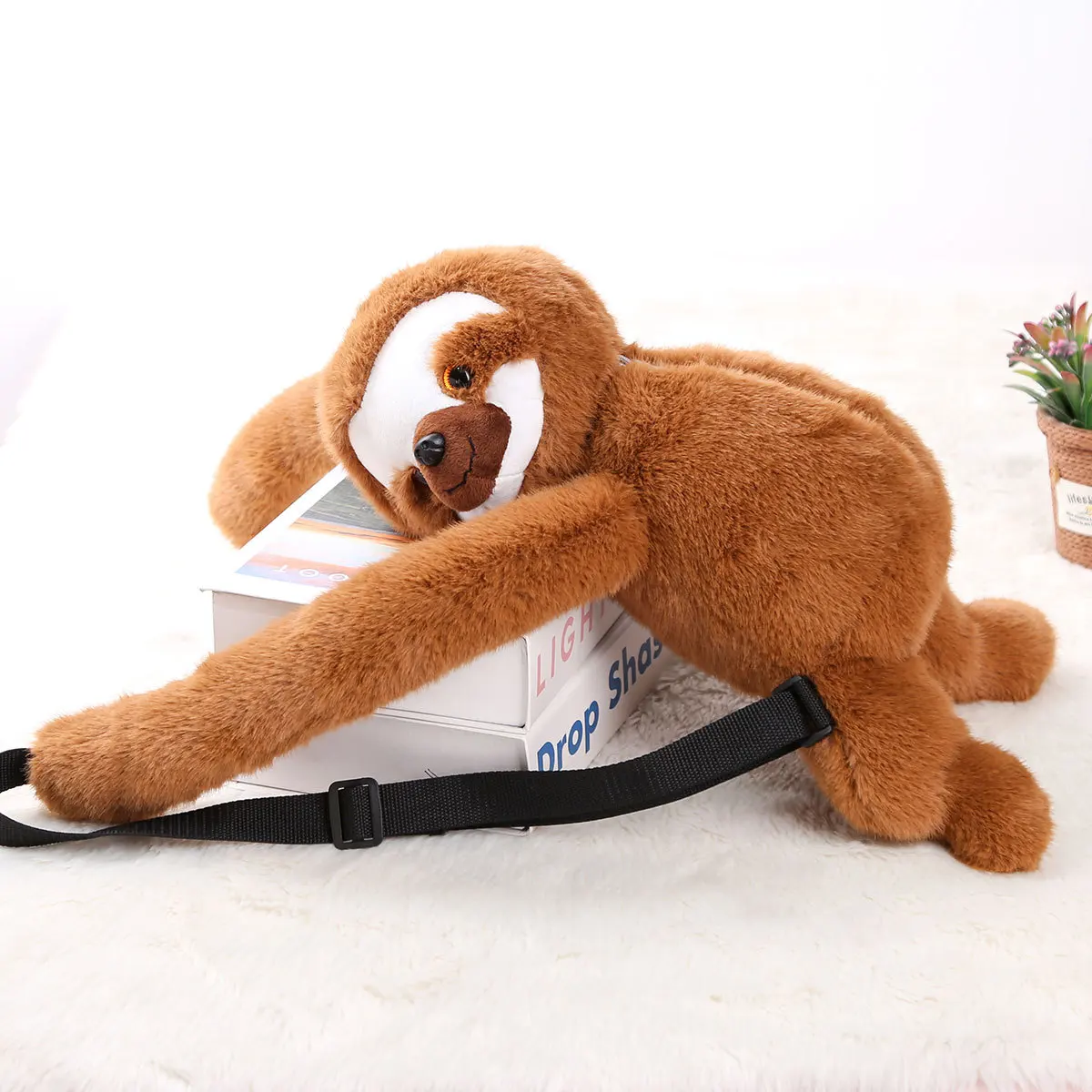 10 cm Nette Faultier Plüsch Puppe Schulter Tasche Simulation Faultier Plüsch Rucksack Kreative Zoo Souvenir Kinder Geburtstag Geschenk