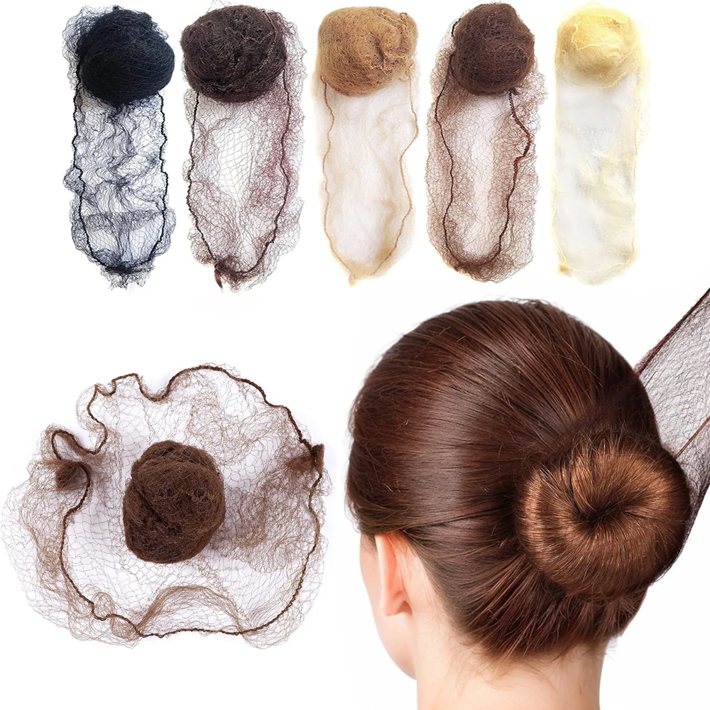 Filet à cheveux en Nylon Durable pour chignon, outil de coiffure, noir, Beige, marron, 5Mm, pour perruques, filets de coiffure en maille, 20 pièces