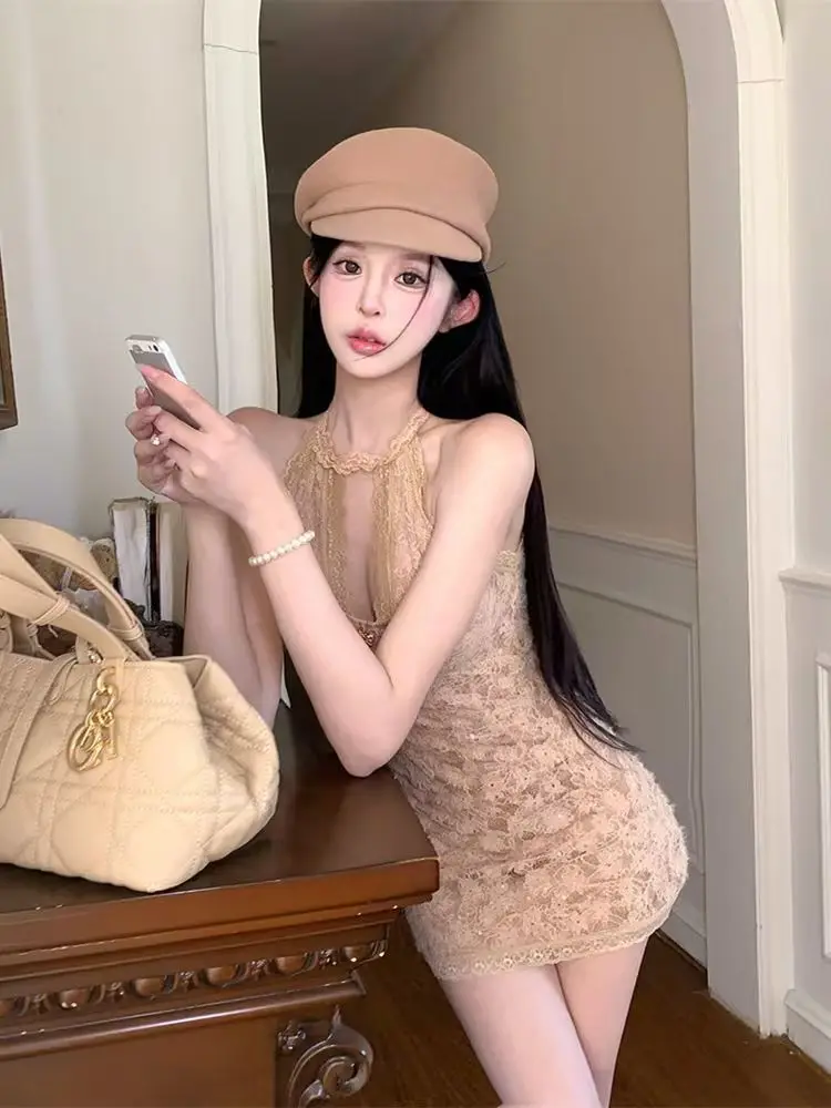 Dresses Womens Pink Spring Modal Ditsy Cropped Smocking Tied Waist H-Line Picnic Mori Pastoral Literary Artistic Gentle Soft Fit