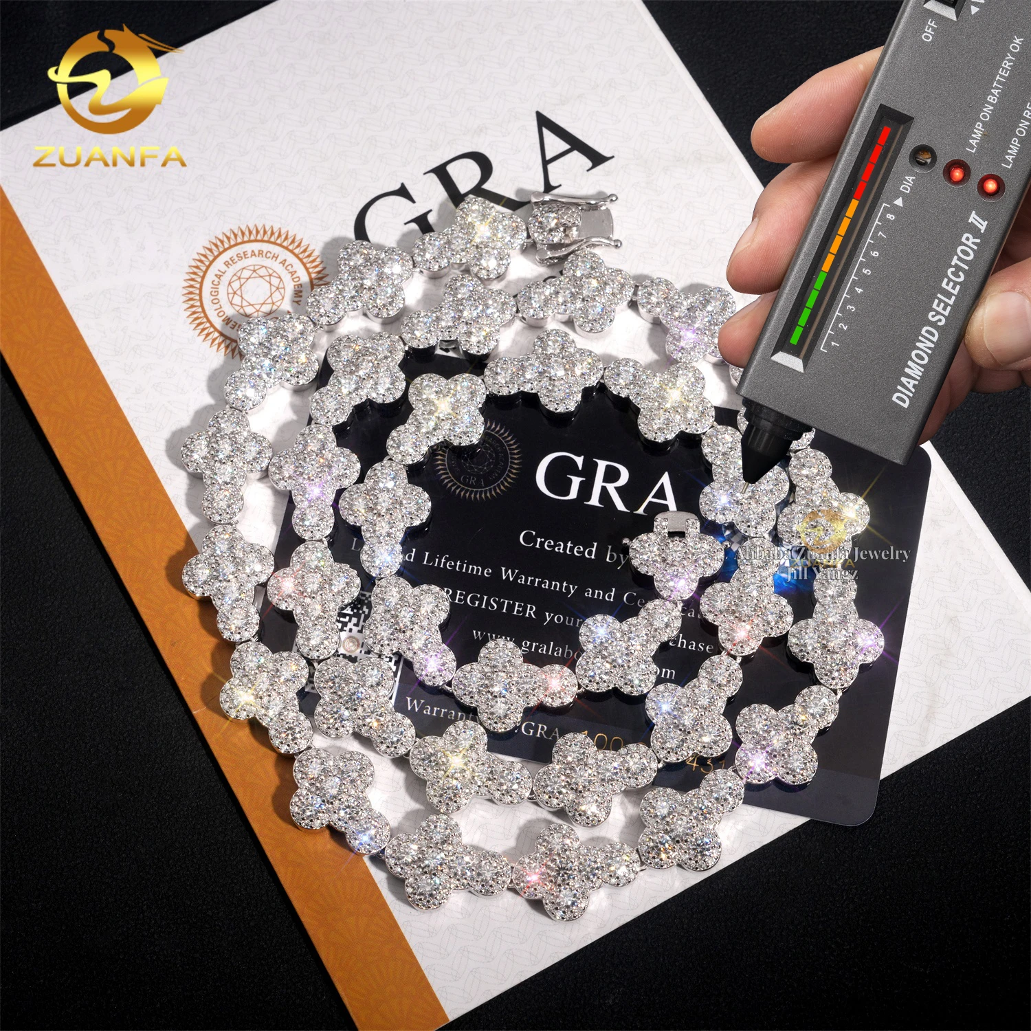 Style Popular 13mm Cross Chain Necklace Cuban Links 100 Percent Moissanite Chain Cuban Iced Out Necklace GRA Certificate..