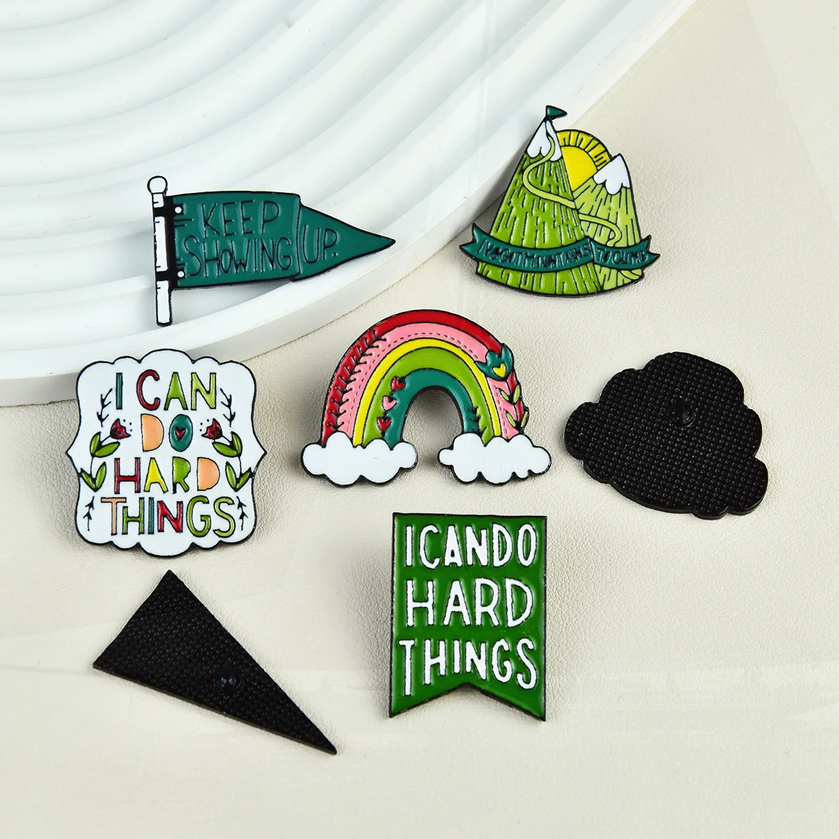 Pins Flag Forest Landscape Outdoor Metal Pin Fashion Lapel Badge Backpack Accessories Jewelry Creative Rainbow Cloud Enamel