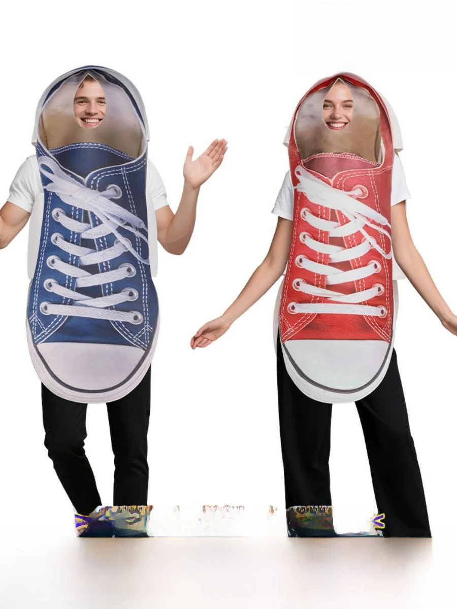 

Костюм для косплея на Хэллоуин для пары Canvas oes, комплект забавных розыгрышей, наряд для выступлений, футболка из полиэстера, ацетатное волокно 00%