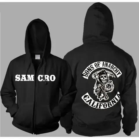 2026 ใหม่ ★   เสื้อฮู้ดดี้ Adult Sons of Anarchy สีดำ สำหรับผู้หญิงและผู้ชาย เสื้อแจ็คเก็ตซิป เสื้อโค้ท Mayans เสื้อสเวตเชิ้ต เสื้อผ้าสำหรับฮาโลวีน ❤ ★ ☆ ★