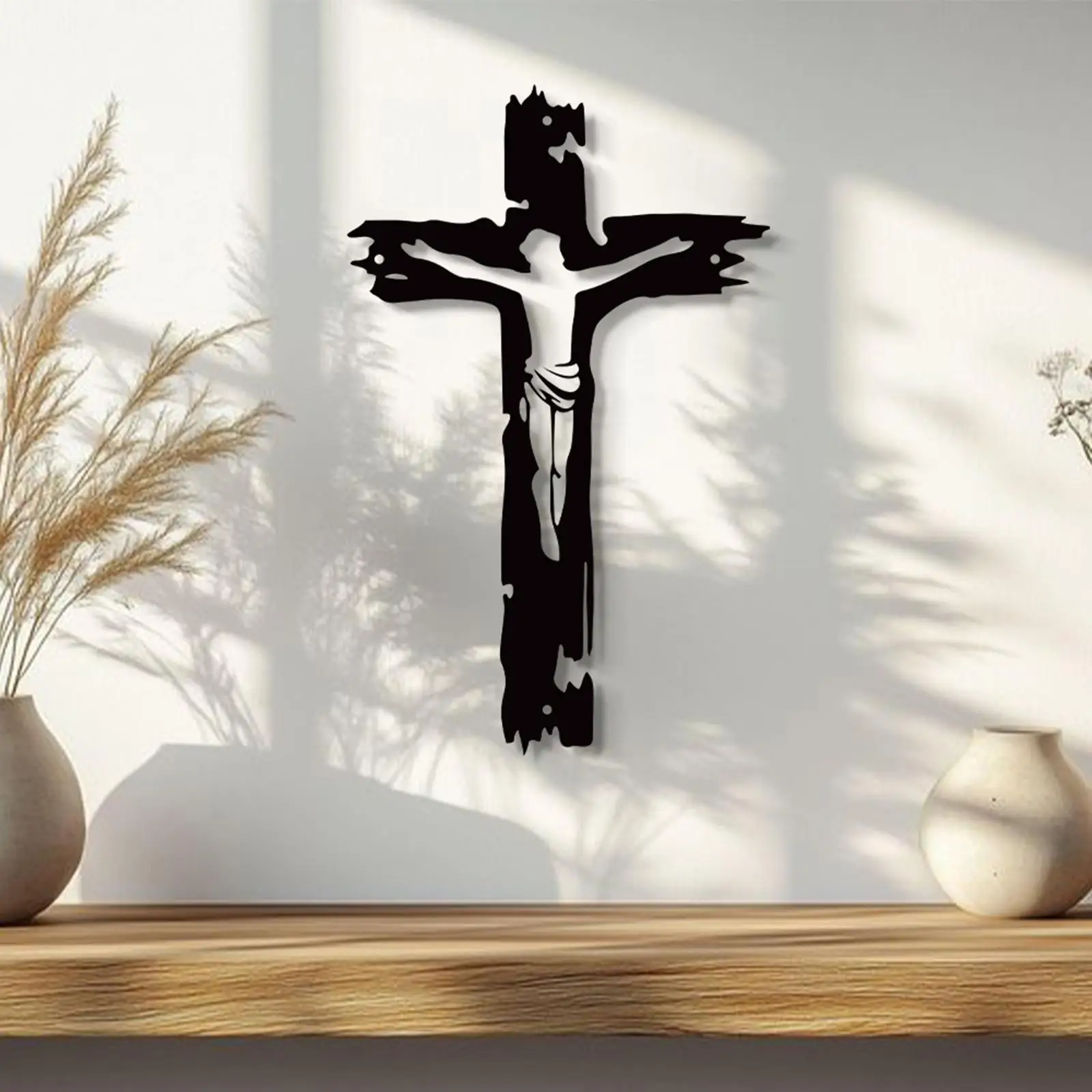 Artistic Cross Wall Decor Iron Vintage Metal Wall Art for Room Home Decoration Ornaments for Bedroom and Hall