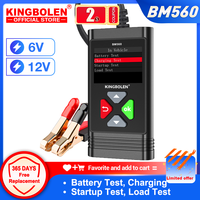 KINGBOLEN BM560 6V 12V Car Motorcycle Battery Tester 100-2000CCA Battery System Analyzer Charging Cranking Test Tools PK BM550