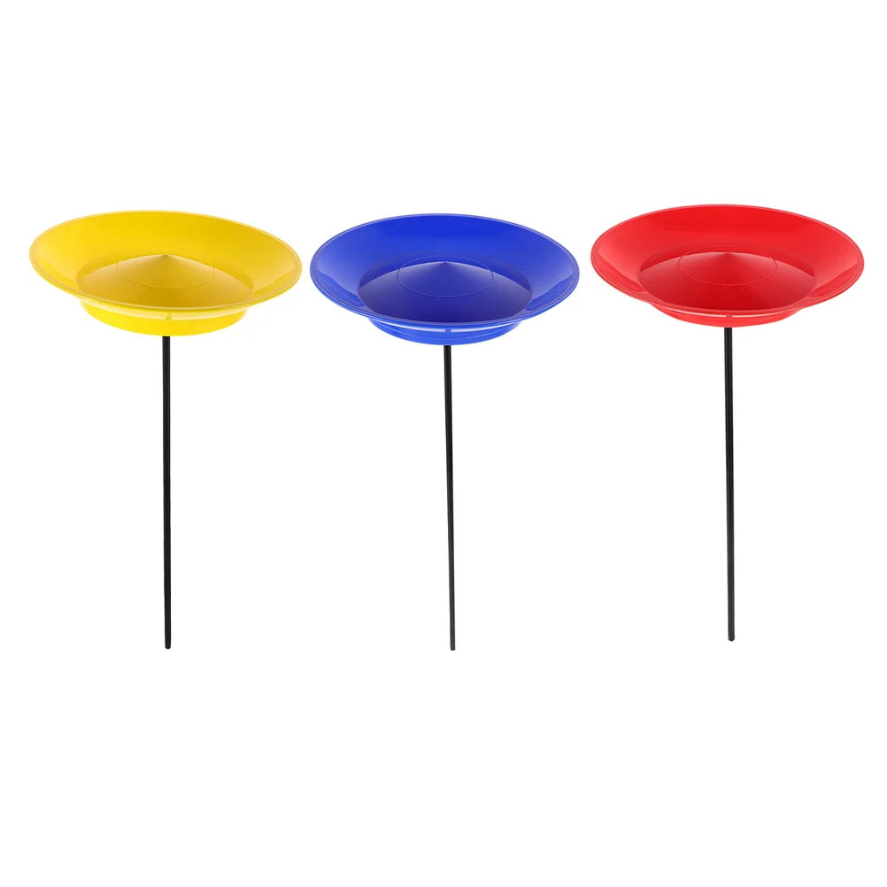 

Juggling Clubs Set 3pcs Balance Discs Hand Skills Trainer Spinning Top Pole Game for Circus Lovers Fun Catching Sticks