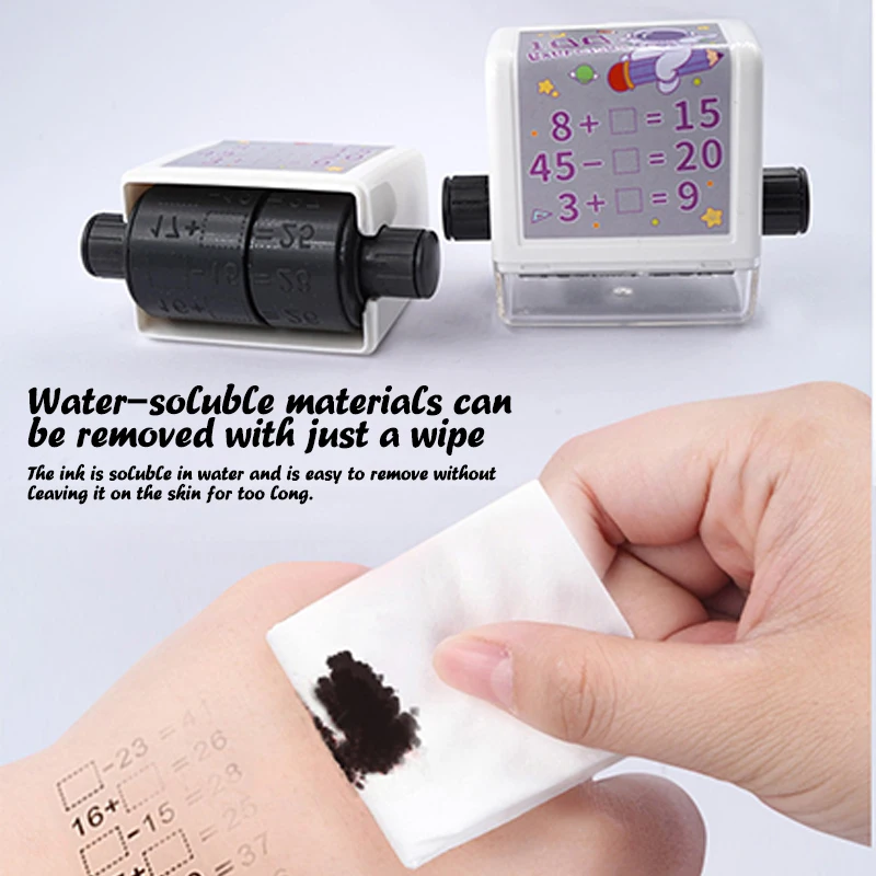 Pieczątka dydaktyczna 2 w 1 Wypełnij pustą rolkę Wielokrotnego użytku Pieczątka matematyczna Pieczęć cyfrowa w ciągu 100 Ćwiczeń matematycznych