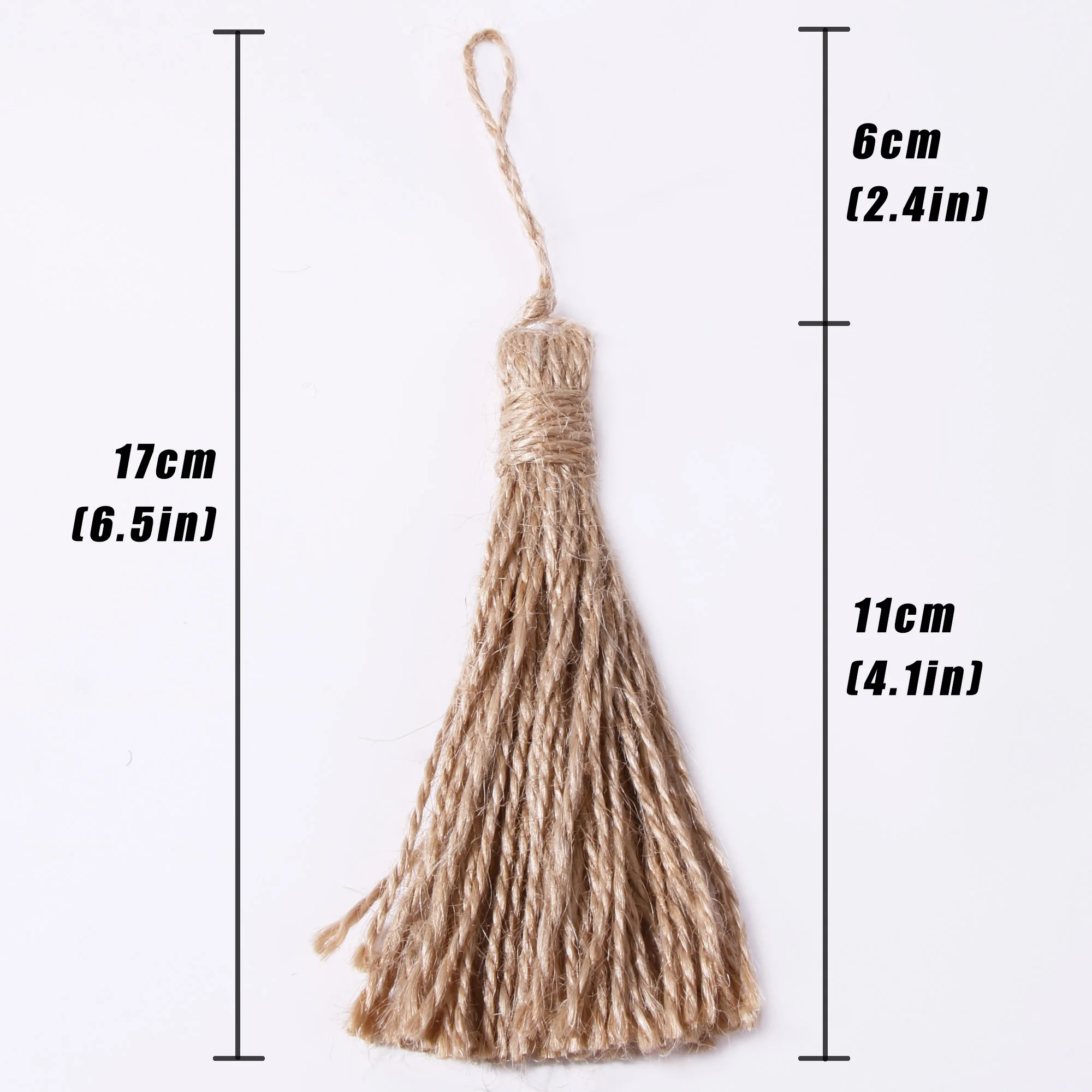 20pcs Jute Tassels for Crafts Natural Rope Hemp Tassel Curtain DIY Home Party Decorations