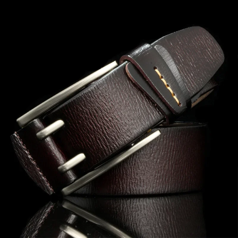 

4CM Wide Vintage Style Pin Buckle Genuine Leather Belts For Men High Quality Cowboy Male Jeans Belt Cinturones Hombre