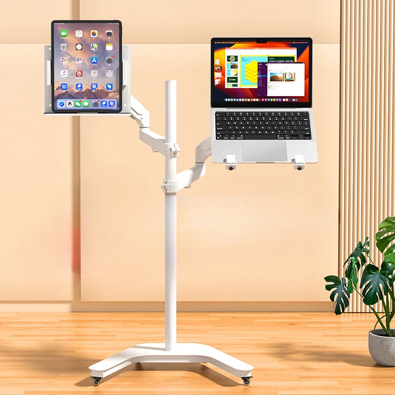 Laptop IPAD Phablet Phone Holder Floor Standing Lifting Mobile Workbench Monitor Suspension