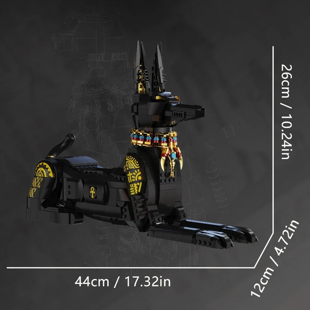 2025MOC Mechanische Farao Hond in Egypte Bouwstenen Kit Technic Dier Bricks Model STEM Educatief Speelgoed voor Jongens & Meisjes