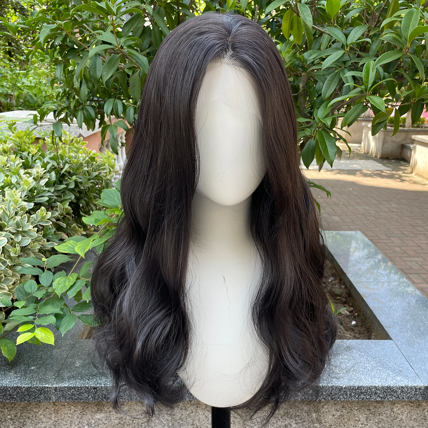 ナチュラルブラック-13×4-合成レースウィッグ-コスプレ用-女性用-ロングウェーブカーリーウィッグ-男性用-プレプルック-150-密度-日常使用-ナチュラル