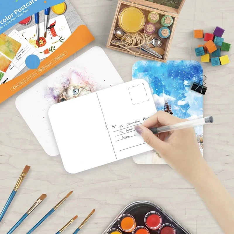 Papier d'interconnexion vierge pour notes de remerciement et cartes de voeux, papier d'art lourd sans acide, cartes postales, 10 cartes