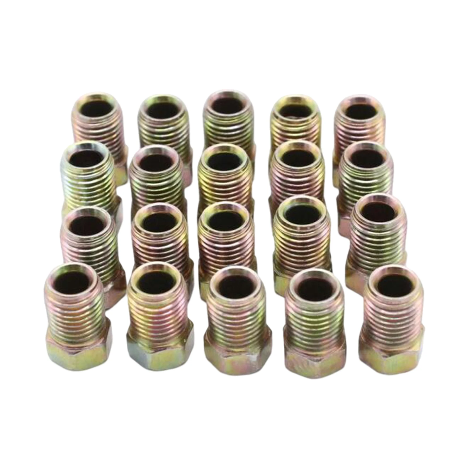 20 Pieces 3/8-24 Inverted Flare Tube Nuts Assortment for 3/16 inch Tube SI-AT11304 Gold Zinc 785-460 Car Supplies Nut 0.39 inch