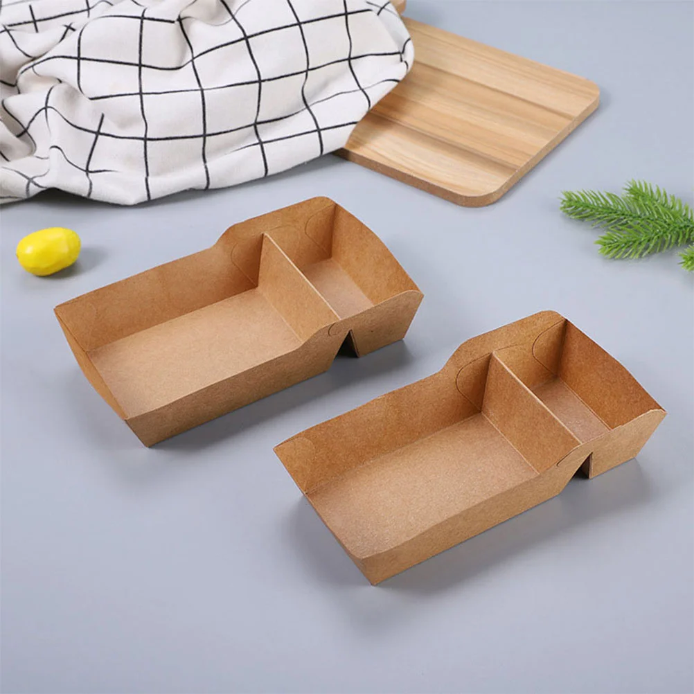 50 Pcs Kraft Paper Movie Night Party Supplies Disposable Containers French Fries Chicken Box Paper Takeout Boxes Gift Packaging