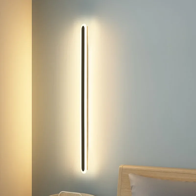 Imagem -02 - Luz de Parede Led Minimalista Lâmpadas Modernas de Poupança de Energia Iluminação para Sala de Estar Lâmpada de Parede Longa Decoração de Interior