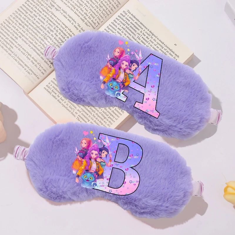 Kpop demon hunters máscara de olho de pelúcia para dormir melhor carta dos desenhos animados impresso venda das mulheres dos homens macio venda moda sombra