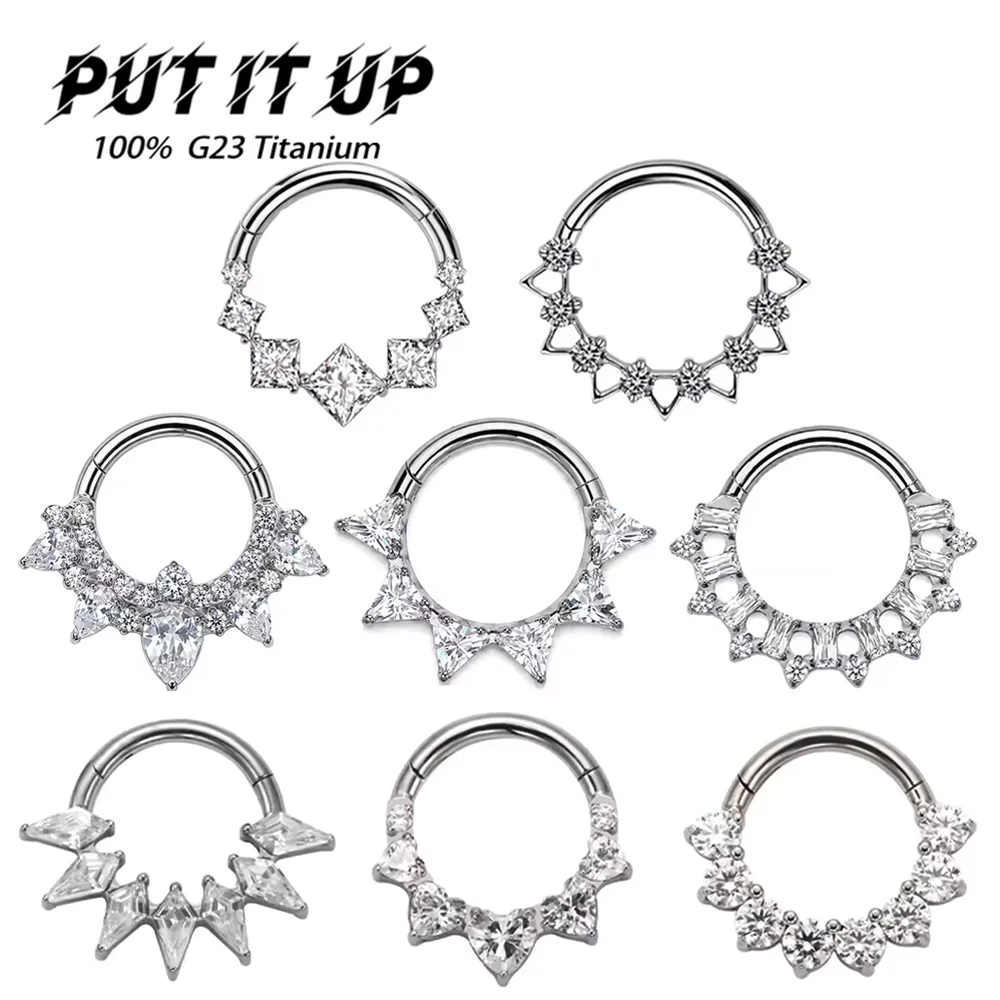 PUTITUP Offizielle G23 Titan One Piece 16G Zirkonia Ohrringe Nasenring Klassisch Schlichtes Design Körperpiercing Schmuck