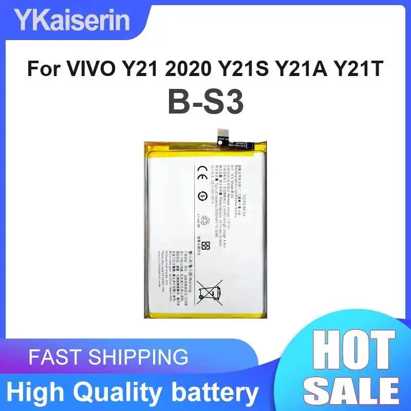

B-S3 5000mAh For Vivo Y21 2020 Y21S Y21A Y21T High-Performance Mobile Phone Battery