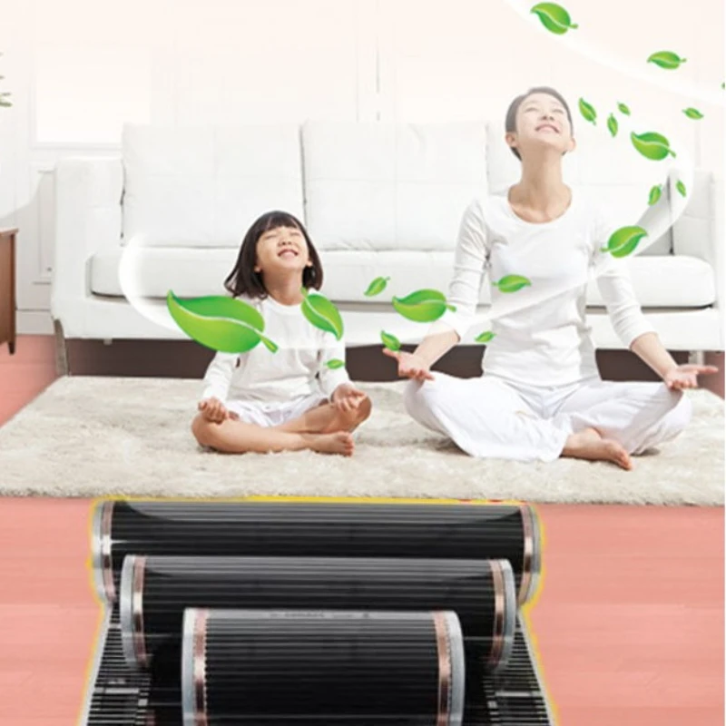 All Sizes 220V 50cm Width Healthy Floor Heating Infrared Underfloor Heating Carbon Film Heater Electric Floor Warming Mat