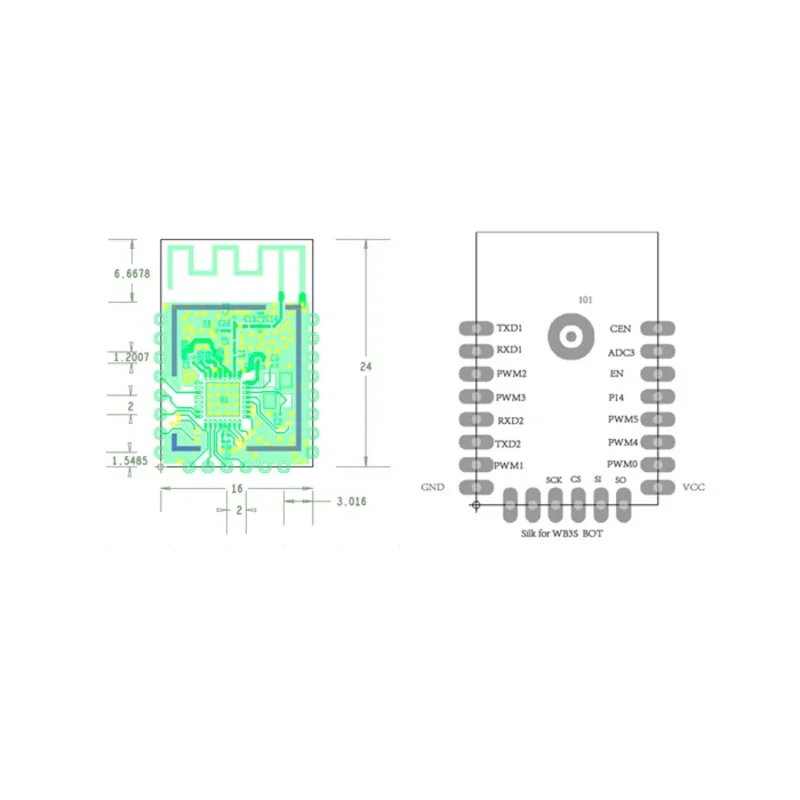 WBR3 Module Wi-Fi/Bluetooth RTL8720CF Puce Faible Puissance Intégré wbr3 Module de Transmission Série