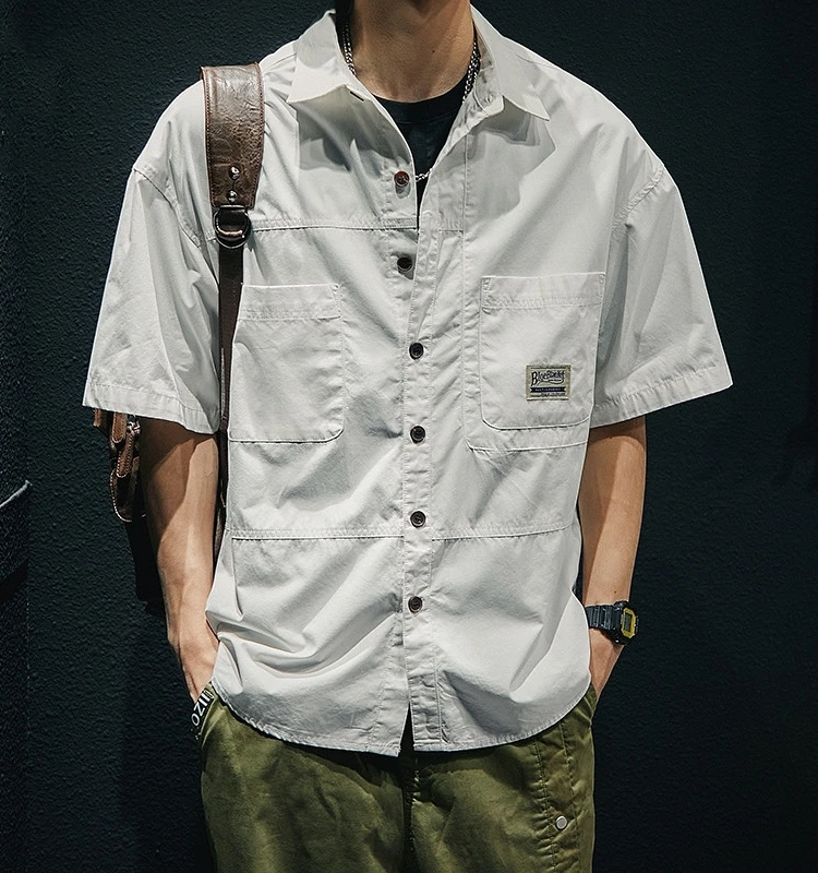 

Летняя повседневная мужская ort Sve Work irt Pure Color Loose Fit American Design Sensation Sle Simple irt Jaet
