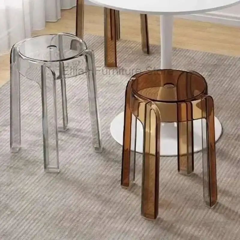 

Stackable Dining Chair Plastic Simple Table Portable Stool Furniture Aesthetic Room Living Nordic Chair Krzeslo Multifunctional
