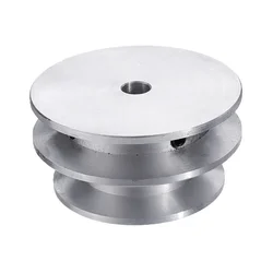 1pc Aluminum Alloy Double Groove 50&60MM Pulley Wheel 8-20MM Fixed Bore Pulley for Motor Shaft 10MM Round Belt
