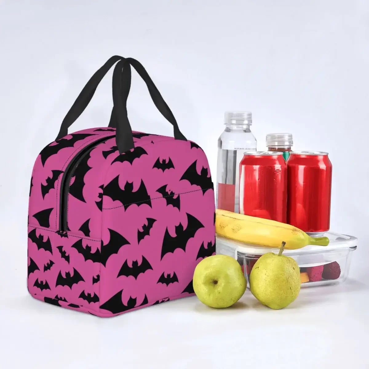 

Lunch Bags for Women Kids Bats Happy Halloween Insulated Cooler Bag Portable Picnic Work Oxford Lunch Box Food Storage Bags