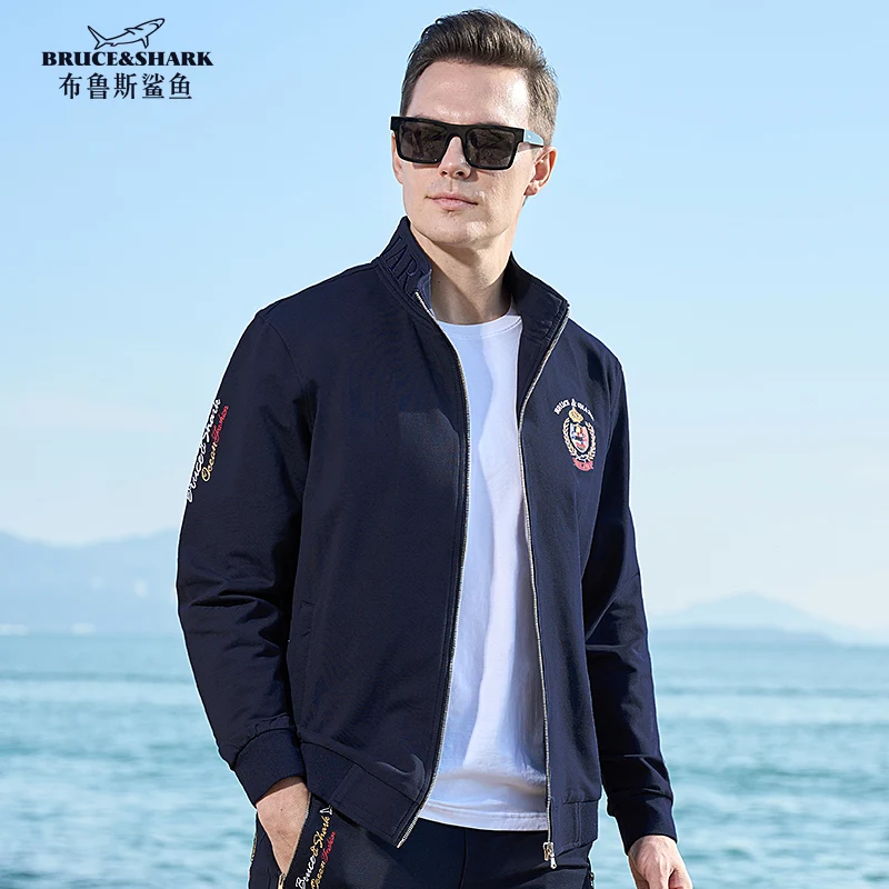 New Men Sport Wear Baseball Jacket Bruce&Shark Men Autumn Clothes Causal Fashion style Male Sport wear Loose Jacket Size 3XL