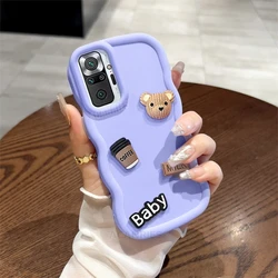 Note10s Cute 3d Bear Candy Cartoon Wavy Silicone Case On For Xiaomi Redmi Note 10 Pro 10s 4g 11 11s 9 9s 8 Soft Cover 10a 10c 9c