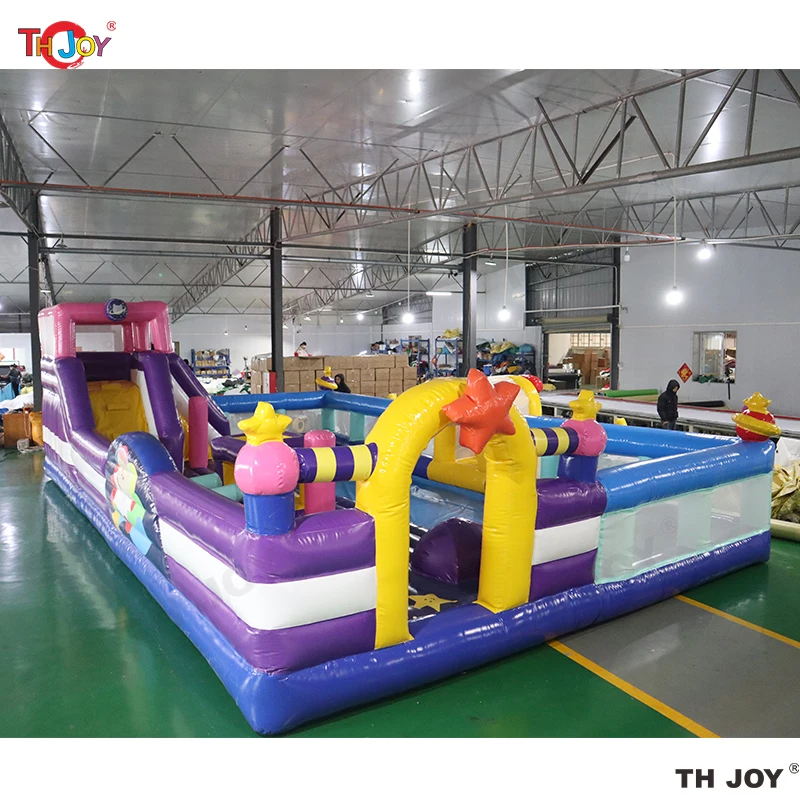 10x6m Space Travel Bouncy Castle With Ball Pool Inflatable Dry Slide Jumping Amusement Park Entertainment Toys