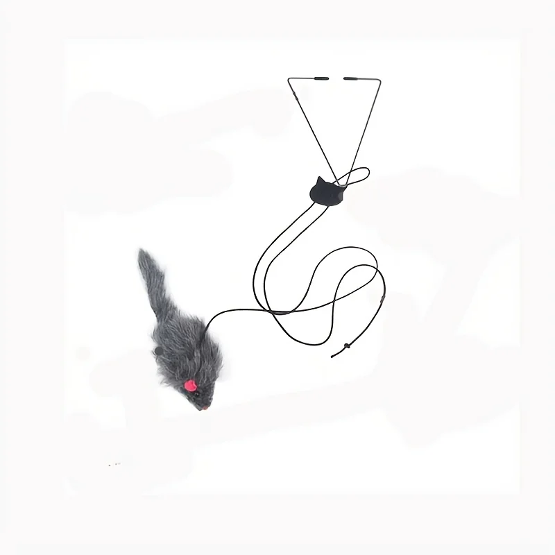 Interactive Door Hanging Cat Toy with Black Mouse Teaser - Entertain and Exercise Your Cat Toy for Indoor Cats Play Supplies