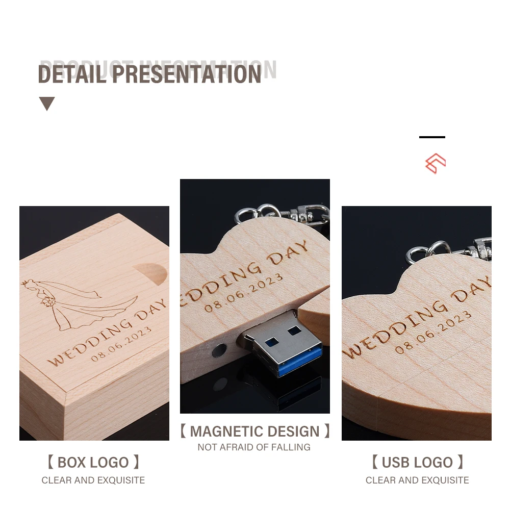 محرك أقراص فلاش USB 3.0 خشبي عالي السرعة شعار مجاني هدايا الزفاف قلم محركات ذاكرة بسعة حقيقية ذاكرة 64 جيجابايت/32 جيجابايت/16 جيجابايت/8 جيجابايت/4 جيجابايت قرص U