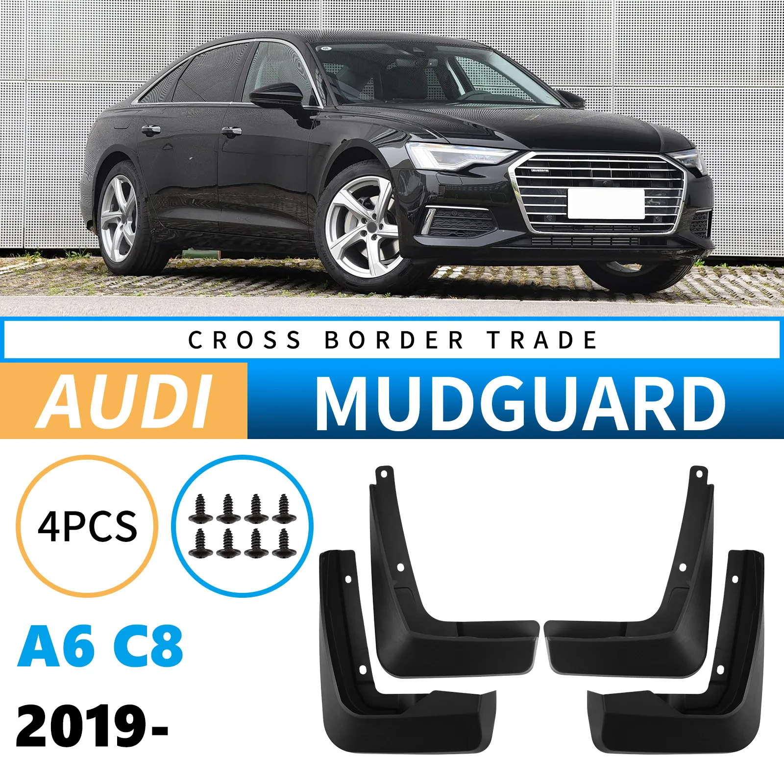 Mud Flaps For Audi A6 C8 2019-2025 MudFlaps Front Rear Mudguards Car Accessories