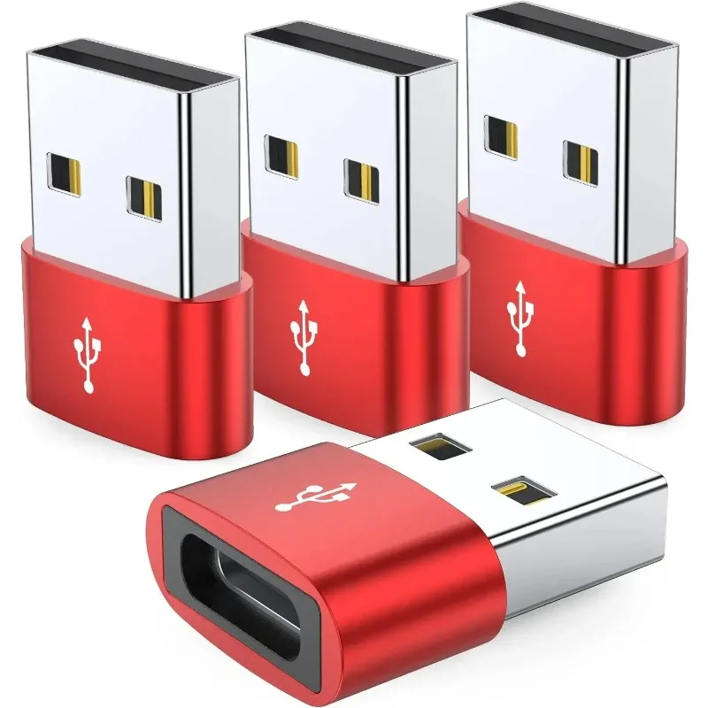 Adaptador USB C hembra A USB macho, convertidor de Cable cargador tipo C A USB A, Compatible con iPhone, iPad, Samsung, Galaxy Pixel, 4 unidades