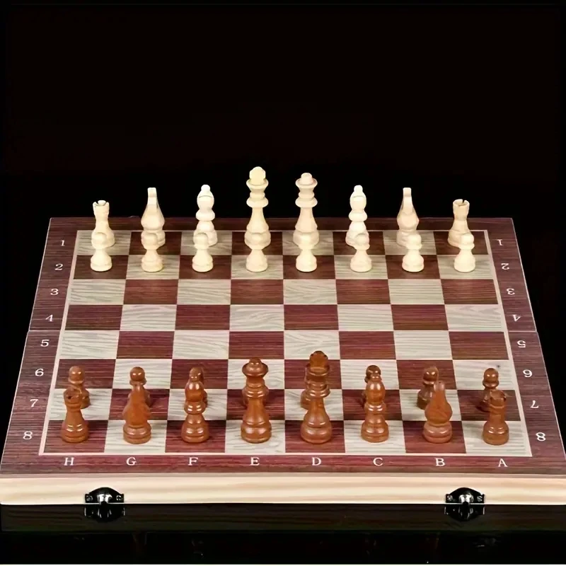 

Wooden Chess and Checkers Portable Folding