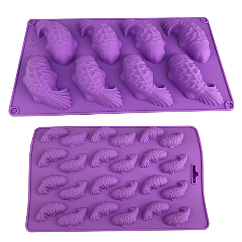 Silicone Cake Molds Carp Fish Silicone Mould Fondant Chocolate Moulds for DIY Soap Crafts Decoration Baking Gadget