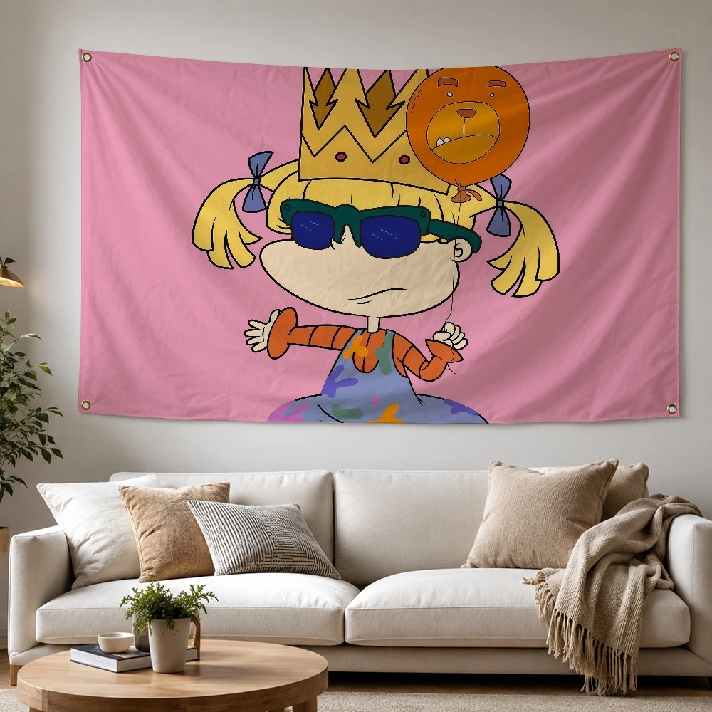 R-Rugrats Cartoon Outdoor Flag for Home Camping Party Club Decor Garden Yard Wall Hanging Banner