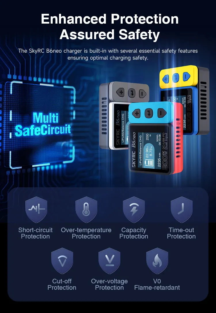 SkyRC B6neo Smart Charger DC 200W PD 80W Balance LiPo/Life/Lilon Battery Compact Discharger RC Model Car Boat Axial SCX10 Part