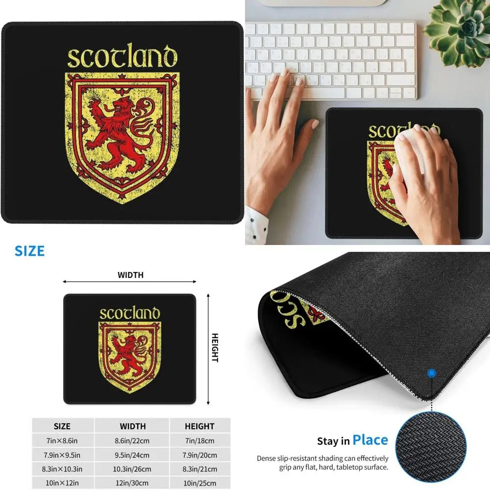 

Scottish Lion Emblem Mousepad - 8.6 x 7 Laptop and Gaming Mouse Mat with Stitched Edge and Non-Slip Rubber Base